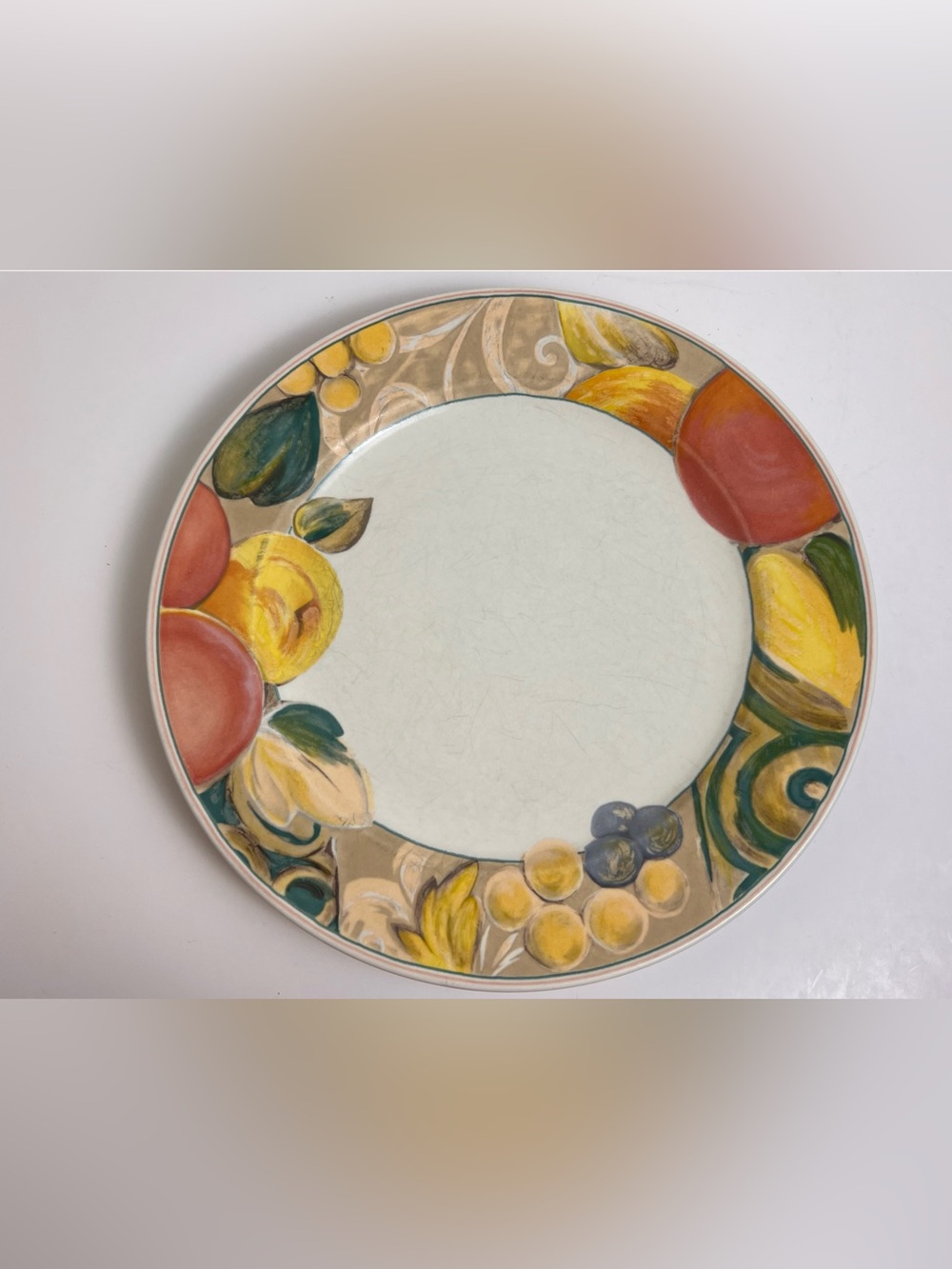 Mikasa Dinner Plate Hertiage Orchard Odyssey Stoneware Fruit Peach Grapes